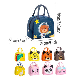 Darrahopens Baby & Kids > Baby & Kids Others > Kid's Lunch Boxes & Bags 3D Bento Lunch Bag Cartoon Handbag Insulated Food Box Bag for Students LunchTote - Navy Blue Space Bear