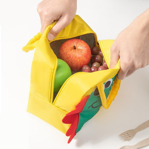 Darrahopens Baby & Kids > Baby & Kids Others > Kid's Lunch Boxes & Bags 3D Bento Lunch Bag Cartoon Handbag Insulated Food Box Bag for Students LunchTote - Yellow Dinosaur