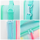 Darrahopens Baby & Kids > Baby & Kids Others > Kid's Lunch Boxes & Bags Blue Sparkling Rainbow Heart Insulated Lunch Bag for Kids - Portable School Lunch Box with Shoulder Strap