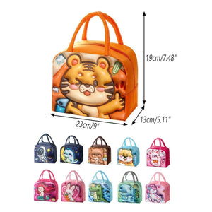 Darrahopens Baby & Kids > Baby & Kids Others > Kid's Lunch Boxes & Bags Cute 3D Cartoon Insulated Lunch Bag Oxford Fabric Bento Tote for School Use - Rose Mermaid