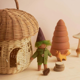 Darrahopens Baby & Kids > Baby & Kids Others > Kid's Lunch Boxes & Bags Rattan Storage Basket Mushroom Shaped Woven Basket with Lid, Decorative Woven Handle Basket Fruit Basket In Australia - Darrahopens
