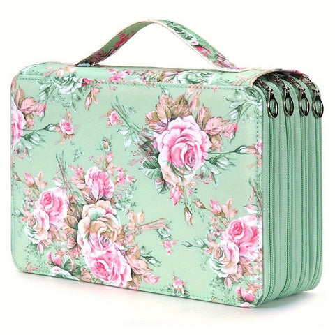 Darrahopens Baby & Kids > Baby & Kids Others > Pen & Pencil Cases Pencil Case - Large Capacity | Colored Pencils | Pencils | Zippered - Three-Layer Pencil Case - Pencil Storage Bag - Holds 120 Pencils - Green