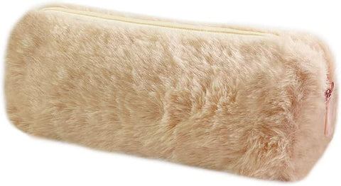 Darrahopens Baby & Kids > Baby & Kids Others > Pen & Pencil Cases Plush Pencil Case Cute Fuzzy Fluffy Makeup Bag Camel Color Pencil Holder for Students School Office