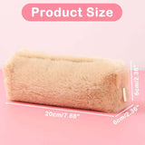 Darrahopens Baby & Kids > Baby & Kids Others > Pen & Pencil Cases Plush Pencil Case Cute Fuzzy Fluffy Makeup Bag Camel Color Pencil Holder for Students School Office
