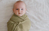 Darrahopens Baby & Kids > Baby & Kids Others Ponchik Babies + Kids - Ribbed Swaddle Jersey Wrap - Pistachio