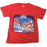 Darrahopens Baby & Kids > Boy's Clothing > Boy's Shirts & T-shirts 100% Cotton Kids Christmas T Shirt Xmas Top Santa Red White Party Costume - Red - Small (4-6 Years Old)