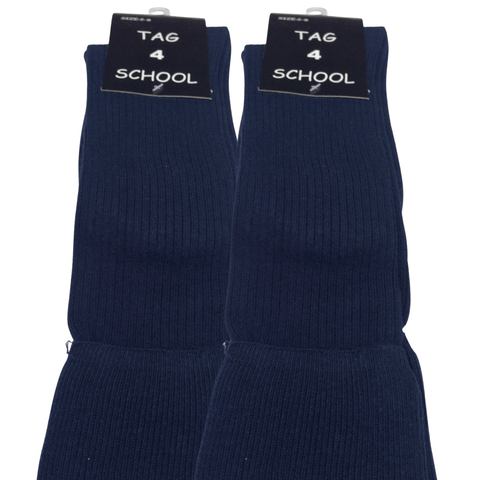 Darrahopens Baby & Kids > Boys Clothing 2x Pairs SCHOOL SOCKS Plain Ribbed Knee High Cotton Rich Girls Boys Unisex Kids -  - 13-3 (8-10 Years Old)