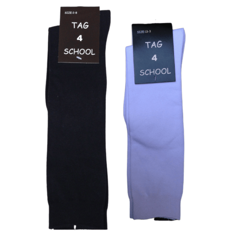 Darrahopens Baby & Kids > Boys Clothing 2x Pairs SCHOOL SOCKS Plain Ribbed Knee High Cotton Rich Girls Boys Unisex Kids