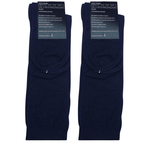 Darrahopens Baby & Kids > Boys Clothing 2x Pairs SCHOOL SOCKS Plain Ribbed Knee High Cotton Rich Girls Boys Unisex Kids -  - 6-11 (12+ Years Old)