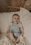 Darrahopens Baby & Kids > Boys Clothing Ponchik Babies + Kids - Cotton Dungaree Overalls - Capri Blue - 3-6 months