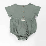 Darrahopens Baby & Kids > Boys Clothing Ponchik Babies + Kids - Linen Romper - Artichoke Green - Size 2y Only