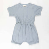 Darrahopens Baby & Kids > Boys Clothing Ponchik Babies + Kids - Ribbed Cotton Romper - Capri Blue - 0-3 months