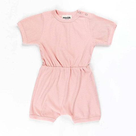 Darrahopens Baby & Kids > Boys Clothing Ponchik Babies + Kids - Ribbed Cotton Romper - Lemonade