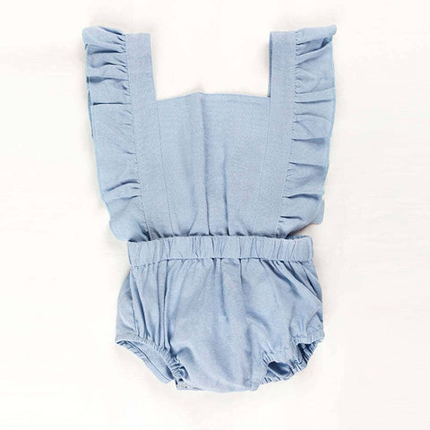 Darrahopens Baby & Kids > Boys Clothing Ponchik Babies + Kids Ruffle Back Romper - Capri Blue - 3 years