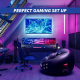 Darrahopens Baby & Kids > Gates & Playpens > Ball Pits & Play Pens Inflatable Gaming Chair for Kids & Teens with Cup Holders and Side Pocket - This Air Bean Bag Game Chair is The Perfect Furniture for Gamer Room Décor (Gaming Time with Ottoman) In Australia - Darrahopens