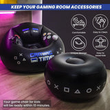 Darrahopens Baby & Kids > Gates & Playpens > Ball Pits & Play Pens Inflatable Gaming Chair for Kids & Teens with Cup Holders and Side Pocket - This Air Bean Bag Game Chair is The Perfect Furniture for Gamer Room Décor (Gaming Time with Ottoman) In Australia - Darrahopens