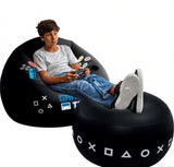Darrahopens Baby & Kids > Gates & Playpens > Ball Pits & Play Pens Inflatable Gaming Chair for Kids & Teens with Cup Holders and Side Pocket - This Air Bean Bag Game Chair is The Perfect Furniture for Gamer Room Décor (Gaming Time with Ottoman) In Australia - Darrahopens