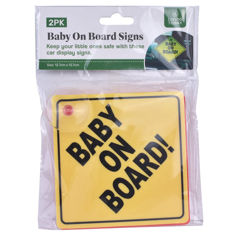 Darrahopens Baby & Kids > Gates & Playpens > Safety Gates & Safety Accessories 2 Pcs Baby On Board Car Safety Sign 13x13cm