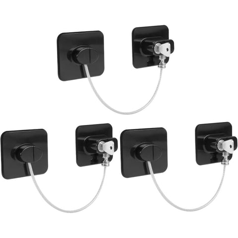 Darrahopens Baby & Kids > Gates & Playpens > Safety Gates & Safety Accessories 3 Pack Child Safety Window Lock, Adhesive Refrigerator Door Lock Opening Limit Cable Child Safety Window Block With 3