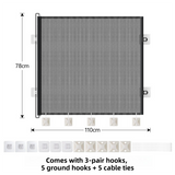 Darrahopens Baby & Kids > Gates & Playpens > Safety Gates & Safety Accessories 78X110CM Black Retractable Mesh Safety Gate for Pets & Babies - Scratch-Resistant Indoor/Outdoor Security Barrier, No-Drill Installation