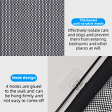 Darrahopens Baby & Kids > Gates & Playpens > Safety Gates & Safety Accessories 78X130CM Black Retractable Mesh Safety Gate for Pets & Babies - Scratch-Resistant Indoor/Outdoor Security Barrier, No-Drill Installation