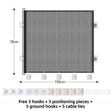 Darrahopens Baby & Kids > Gates & Playpens > Safety Gates & Safety Accessories 78X130CM Black Retractable Mesh Safety Gate for Pets & Babies - Scratch-Resistant Indoor/Outdoor Security Barrier, No-Drill Installation