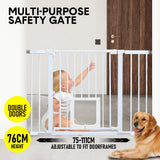 Darrahopens Baby & Kids > Gates & Playpens > Safety Gates & Safety Accessories Alston 76cm Tall Baby Pet Security Gate Safety Adjustable Width with Cat Door for House Doorways Stairs Guard Extension Part Width 12cm/24cm Wall Mount