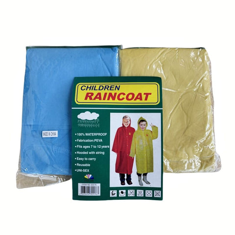 Darrahopens Baby & Kids > Girl's Clothing > Girl's Shirts & T-shirts 2 PCs of PEVA CHILDS' RAINCOATs fits 7~12years - 2x Blue