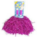 Darrahopens Baby & Kids > Girl's Clothing > Girl's Shirts & T-shirts 4 Sets/8pcs Metallic Team Girls' Cheerleading Dance Party Dress Pom Poms Pompoms - Silver