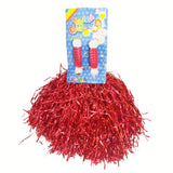 Darrahopens Baby & Kids > Girl's Clothing > Girl's Shirts & T-shirts 4 Sets/8pcs Metallic Team Girls' Cheerleading Dance Party Dress Pom Poms Pompoms - Silver