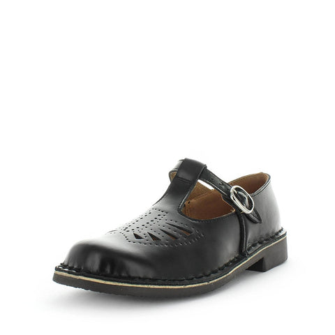 Darrahopens Baby & Kids > Girl's Clothing > Girl's Shoes WILDE SCHOOL Girl's JENNY-Jnr School Black Off Shine Shoe 10US