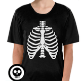 Darrahopens Baby & Kids > Girls Clothing Childrens Skeleton Top Scary Kids Dress Up Halloween Book Week Bones T Shirt - M (7-9 Years Old)