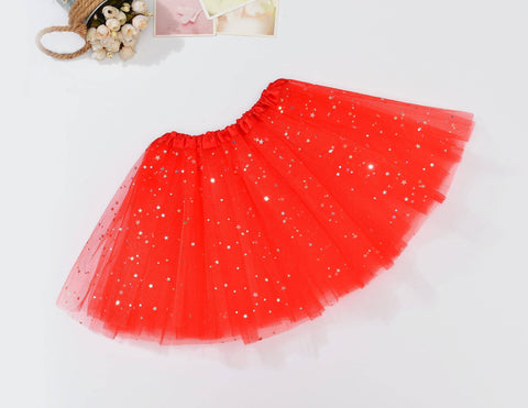 Darrahopens Baby & Kids > Girls Clothing Sequin Tulle Tutu Skirt Ballet Kids Princess Dressup Party Baby Girls Dance Wear, Red, Kids