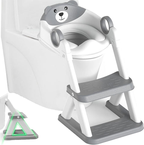 Darrahopens Baby & Kids > Kid's Furniture > Changing Tables Potty Training Seat Ladder, Kids Boys Girls, Grey
