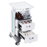 Darrahopens Baby & Kids > Kid's Furniture > Changing Tables VEVOR 3 Tiers Lab Carts, Lab Utility Cart with 2 Drawers & 1 Top Tray, Mobile Medical Cart with ABS Material, Lab Rolling Cart with 4 Silent Wheels for Lab, Clinic, Hospital, Salon, White