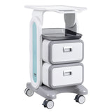 Darrahopens Baby & Kids > Kid's Furniture > Changing Tables VEVOR 3 Tiers Lab Carts, Lab Utility Cart with 2 Drawers & 1 Top Tray, Mobile Medical Cart with ABS Material, Lab Rolling Cart with 4 Silent Wheels for Lab, Clinic, Hospital, Salon, White