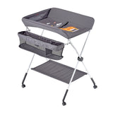 Darrahopens Baby & Kids > Kid's Furniture > Changing Tables VEVOR Baby Changing Table, Foldable Diaper Change Station with Side Basket, Adjustable Height Portable Changing Table with Lockable Wheels, Multi-Functional Storage Organizer Nursery, Dark Gray