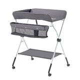 Darrahopens Baby & Kids > Kid's Furniture > Changing Tables VEVOR Baby Changing Table, Foldable Diaper Change Station with Side Basket, Adjustable Height Portable Changing Table with Lockable Wheels, Multi-Functional Storage Organizer Nursery, Dark Gray