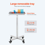 Darrahopens Baby & Kids > Kid's Furniture > Changing Tables VEVOR Mayo Stand, Stainless Steel Mayo Tray, Load Capacity up to 35 lbs, Adjustable Height 25.2"-39.8", Medical Tray on Wheels with Removable Tray for Spa, Salon, Clinic, Personal Care