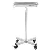 Darrahopens Baby & Kids > Kid's Furniture > Changing Tables VEVOR Mayo Stand, Stainless Steel Mayo Tray, Load Capacity up to 35 lbs, Adjustable Height 25.2"-39.8", Medical Tray on Wheels with Removable Tray for Spa, Salon, Clinic, Personal Care