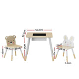 Darrahopens Baby & Kids > Kid's Furniture Keezi 3PCS Kids Table and Chairs Set Activity Desk Chalkboard Toy Hidden Storage