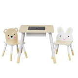 Darrahopens Baby & Kids > Kid's Furniture Keezi 3PCS Kids Table and Chairs Set Activity Desk Chalkboard Toy Hidden Storage