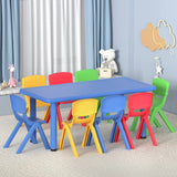 Darrahopens Baby & Kids > Kid's Furniture Keezi Kids Table and Chairs Study Desk Furniture 120CM Plastic Table 8 Chairs