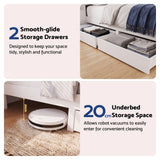 Darrahopens Baby & Kids > Kid's Furniture > Kid's Beds & Bed Frames Artiss Queen Bed Frame with Storage Bookcase Headboard, USB & Type-C Ports & Drawers White In Australia - Darrahopens