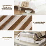 Darrahopens Baby & Kids > Kid's Furniture > Kid's Beds & Bed Frames Artiss Single Bed Frame with Storage Drawers White Platform Bedframe with Bookcase Headboard Charging Station Led Light In Australia - Darrahopens