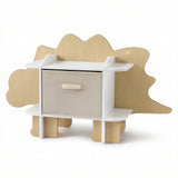 Darrahopens Baby & Kids > Kid's Furniture > Kid's Bookcases & Shelves Keezi Dinosaur Kids Bookshelf 2-Tier Children's Bookcase Wooden with with Fabric Drawer, Toddler Bookshelf Toy Storage Organizer for Preschool, Kids Room, Playroom, Nursery