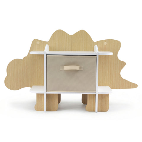 Darrahopens Baby & Kids > Kid's Furniture > Kid's Bookcases & Shelves Keezi Dinosaur Kids Bookshelf 2-Tier Children's Bookcase Wooden with with Fabric Drawer, Toddler Bookshelf Toy Storage Organizer for Preschool, Kids Room, Playroom, Nursery