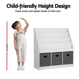 Darrahopens Baby & Kids > Kid's Furniture > Kid's Bookcases & Shelves Keezi Kids Bookshelf 4 Tiers Magazine Rack Toy Box Organiser Storage Display Shelf