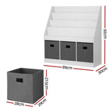Darrahopens Baby & Kids > Kid's Furniture > Kid's Bookcases & Shelves Keezi Kids Bookshelf 4 Tiers Magazine Rack Toy Box Organiser Storage Display Shelf