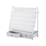 Darrahopens Baby & Kids > Kid's Furniture > Kid's Bookcases & Shelves Keezi Kids Bookshelf Metal Storage Rack Toy Organiser Display Shelf Drawer White